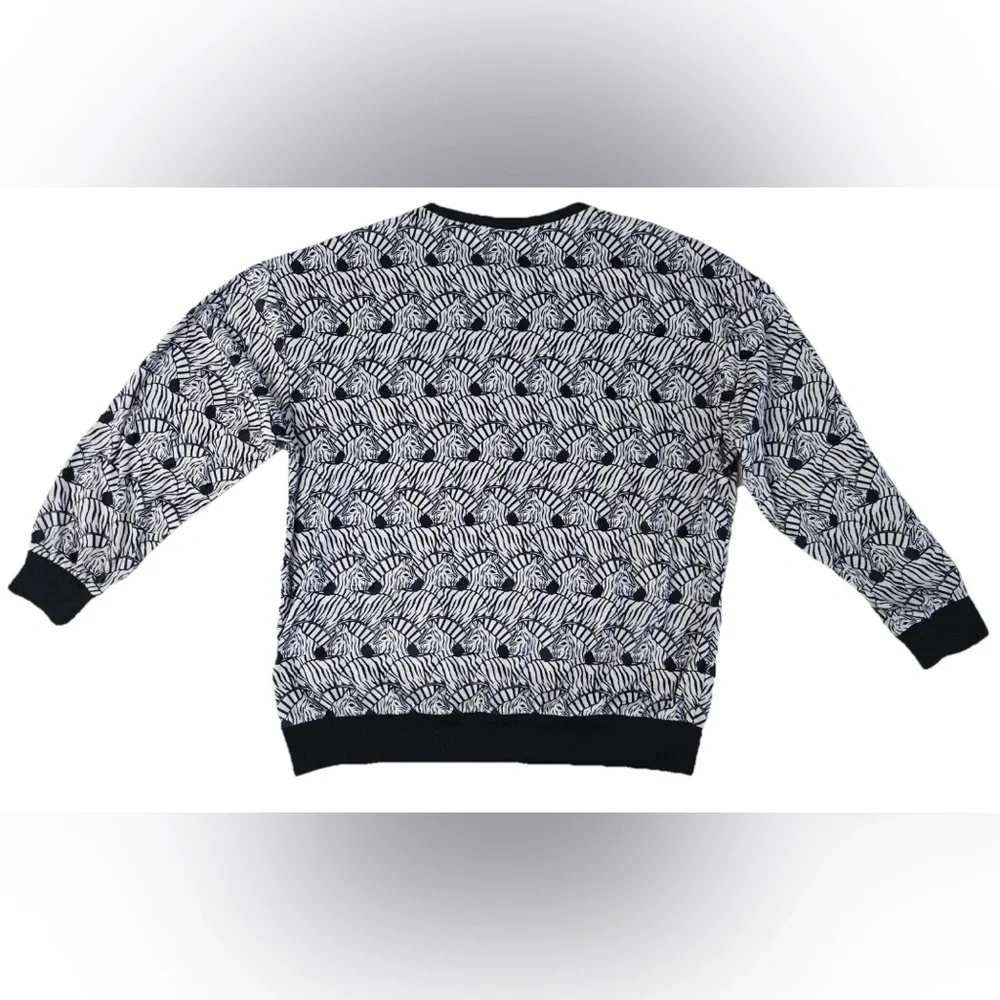Adidas Originals Sweatshirt Youth Girls XL‎ 14-15 Black  Zebra Print Velour